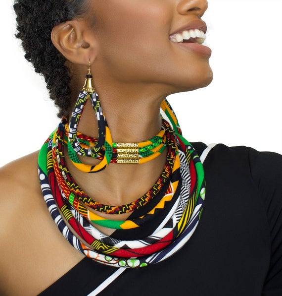 African Jewelry for Women African Print Necklace Queen | Et