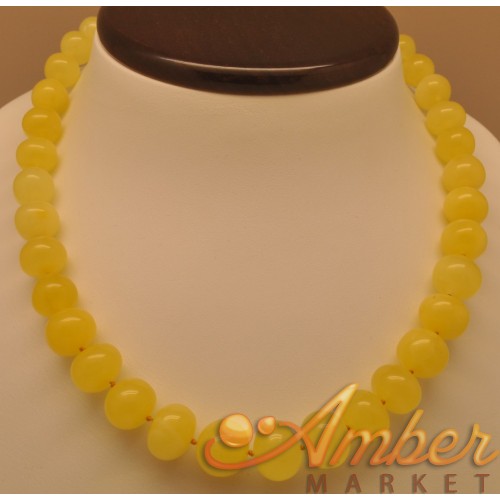 Natural yellow baroque beads amber neckla