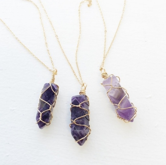 Jewelry | Wire Wrapped Amethyst Pendant Necklace | Poshma