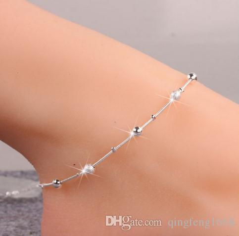 New Fashion 925 silver plated Simple Design Round Beads Ankl