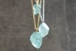 Raw Aquamarine Necklace Raw Crystal Necklace March | Et