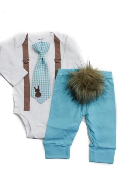 Bunny Hop Bundle | Light Blue | Baby easter outfit, Newborn boy .