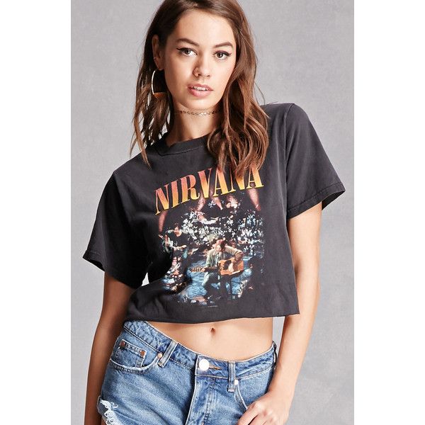 Forever21 Repurposed Nirvana Band Tee ($54) ❤ liked on Polyvore .