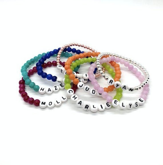 Custom Name Bracelets Beaded Bracelets Stack Bracelets Baby | Et