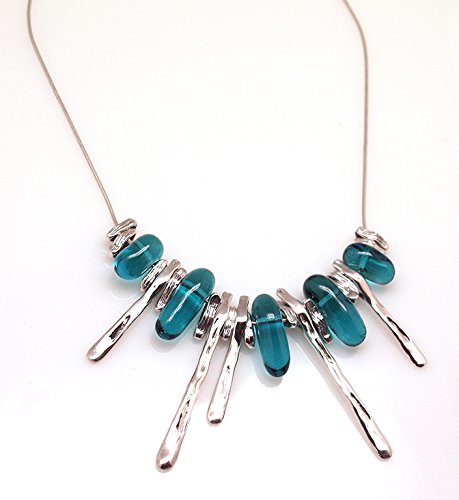 Amazon.com: Necklace: Unique Turquoise Necklace - Lampwork Jewelry .