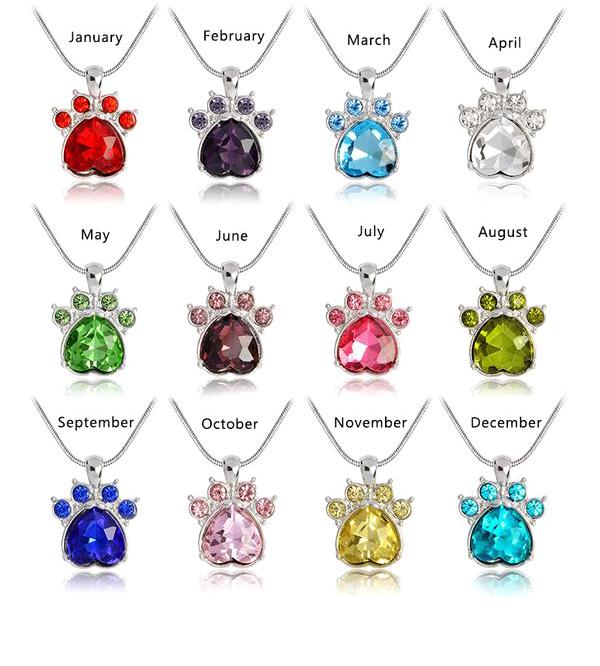 Paw Birthstone Necklaces | Just Promise Rin