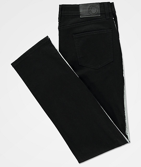 Rustic Dime Black & White Stripe Denim Jeans | Zumi