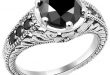 2 Carat Black Diamond Antique Style Engagement Ri