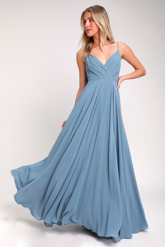 Lovely Blue Maxi Dress - Slate Maxi - Gown - Bridesmaid Dre