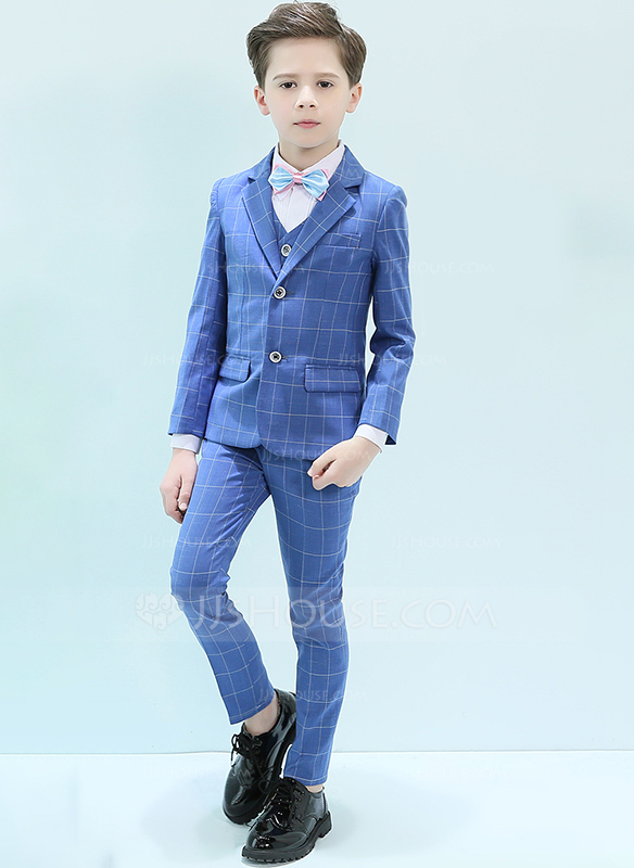 Boys 5 Pieces Plaid Ring Bearer Suits /Page Boy Suits With Jacket .