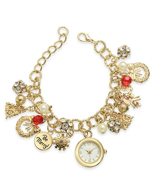 Charter Club Gold-Tone Charm Bracelet Watch 25mm, Created for .
