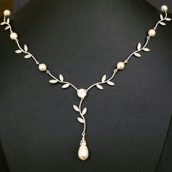 Bridal Necklace, Vintage Wedding Jewelry, Rhinestone Bridal .