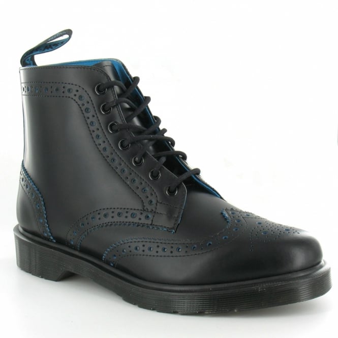 Dr Martens Anthony Mens Leather Brogue Boots in Black & Blue at .
