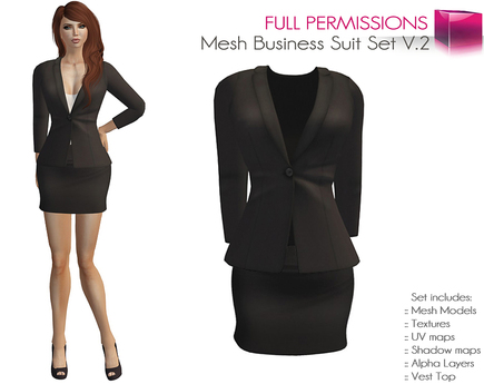 Second Life Marketplace - Full Perm Rigged Mesh Sexy Business Suit .