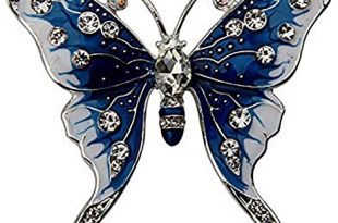 Amazon.com: FEELMEM Crystal Rhinestone Butterfly Brooch Pin Blue .