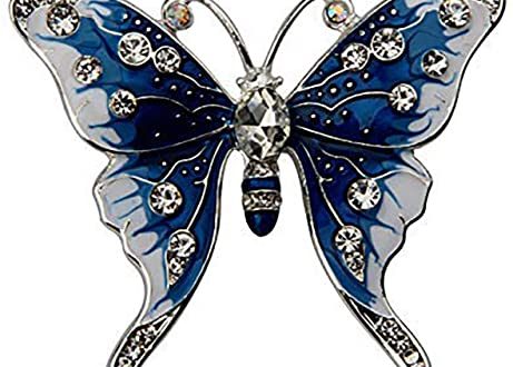 Amazon.com: FEELMEM Crystal Rhinestone Butterfly Brooch Pin Blue .