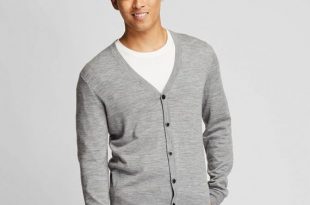MEN Extra Fine Merino V Neck Long Sleeve Cardigan - Sweaters .