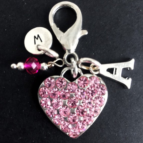 Pink Sparkly Heart Dog Collar Tag Personalized Cat Jewellery | Et