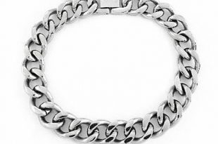 Men's 12.0mm Curb Chain Bracelet in Stainless Steel - 9.0 .
