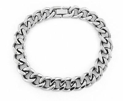 Men's 12.0mm Curb Chain Bracelet in Stainless Steel - 9.0 .