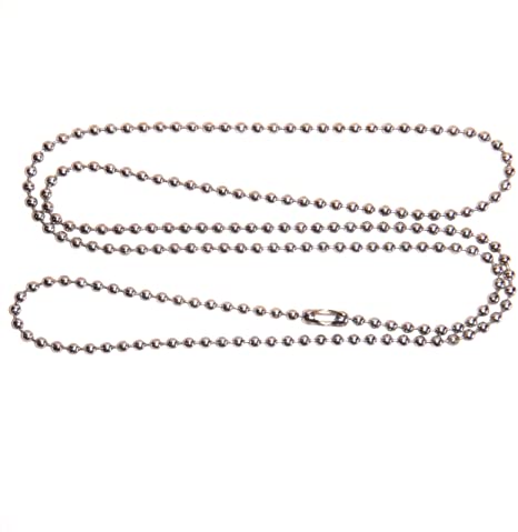 Amazon.com: 2 STAINLESS STEEL Ball Chain Necklace, 27 inches 2.4mm .