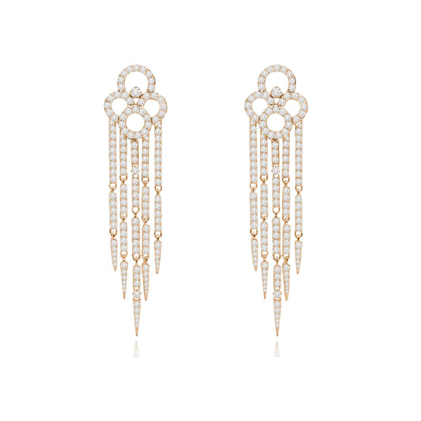 Rose Gold Diamond Chandelier Earrings - Zad