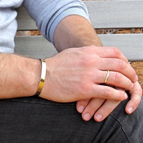 Amazon.com: Classic Gold Cuff Bracelet, Personalized Jewelry for .