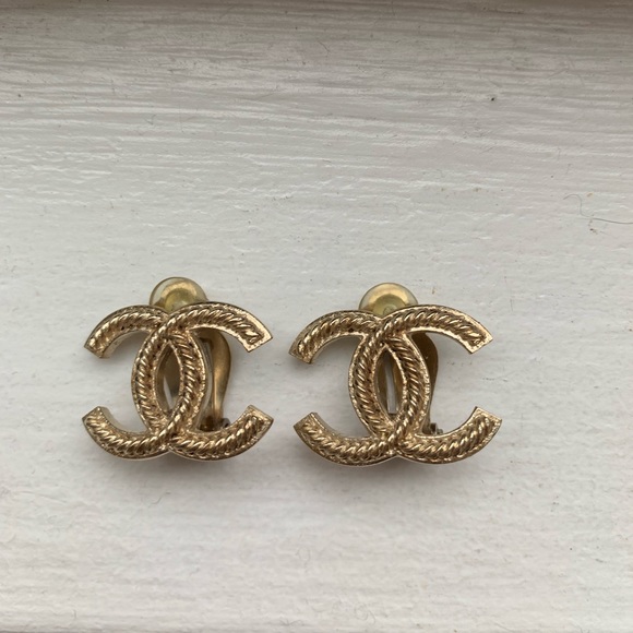 CHANEL Jewelry | Gold Clip Earrings Authentic With Box | Poshma
