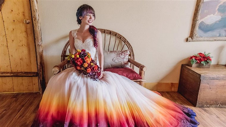 Dip-dyed, colorful wedding dresses are the new bridal tre