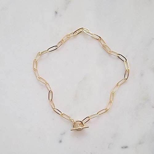 Amazon.com: Gold Chain Necklace, Chain Choker, Toggle Necklace .