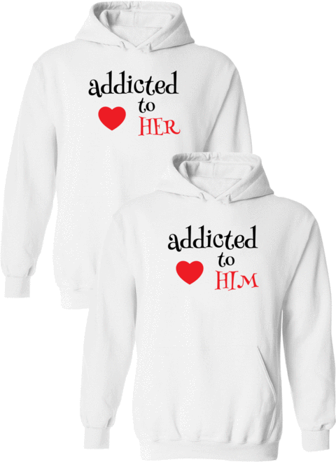 Addicted To Her & Him - Couple Hoodies – Couples Appar