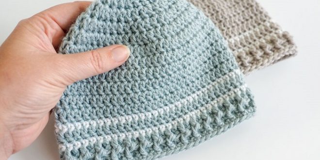 Easy Striped Crochet Baby Hat Pattern - Dabbles & Babbl
