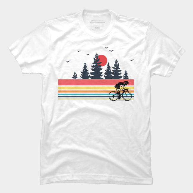 Vintage Retro Bicycle Cycling Mountain Bike Outdoor Cyclist T .