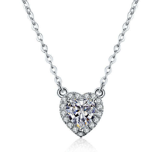 2 Carat Heart Shaped Synthetic Diamonds Women Engagement pendant .