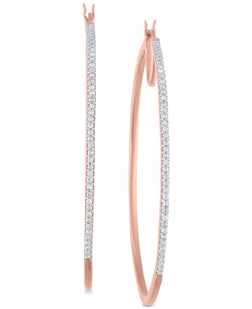 Macy's Diamond Hoop Earrings (1/2 ct. t.w.) in 14k Rose Gold .