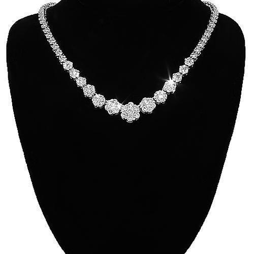 14K White Solid Gold Womens Diamond Necklace 3.50 Ctw – Avianne .