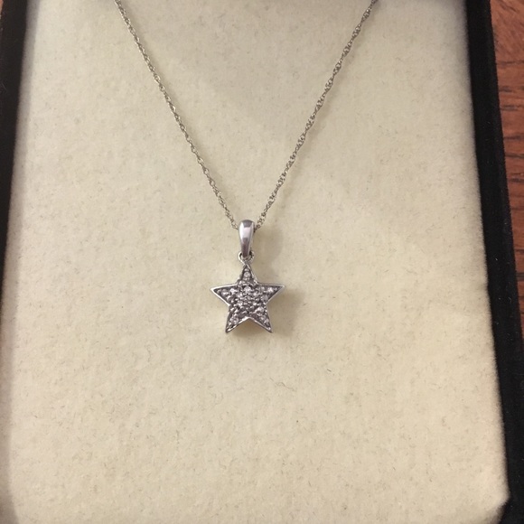 Kay Jewelers Jewelry | 10k White Gold Diamond Star Necklace | Poshma