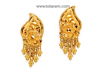 Gold Earrings for Women in 22K Gold - GER6428 - Indian Jewelry .