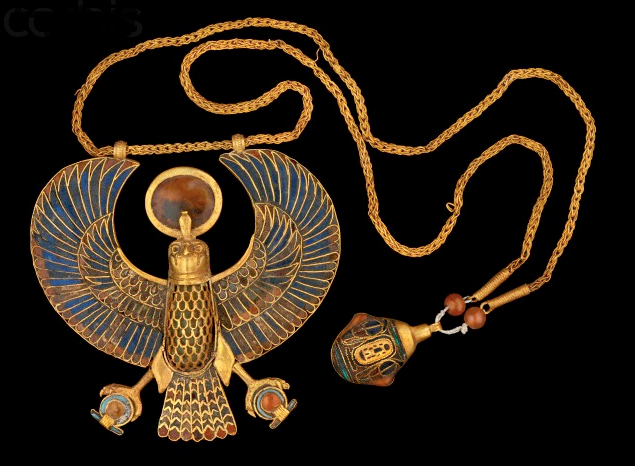 Necklace with falcon pendant, Ancient Egypt, Located in the .