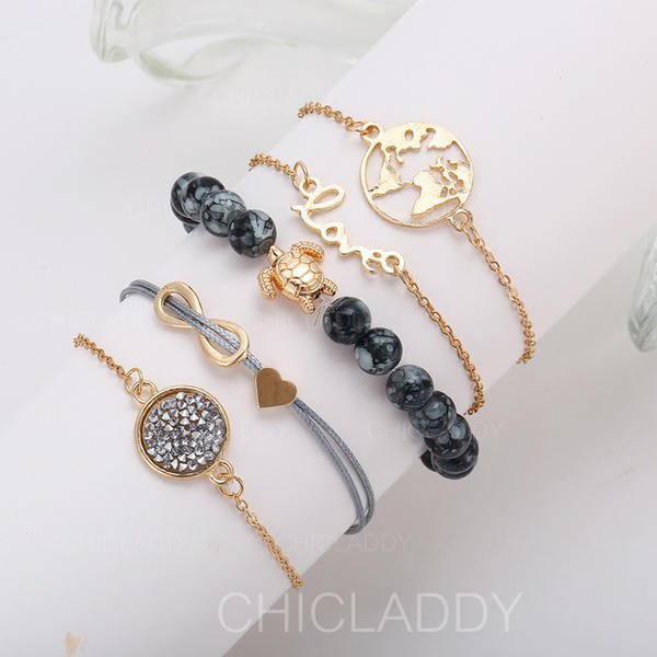 Stylish Alloy Braided Rope Beads Women's Fashion Bracelets (Set of .