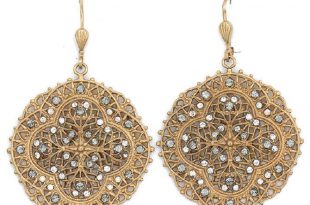 Crystal and Gold or Silver Filigree Earrings - Catherine Popes