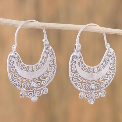 Sterling Silver Filigree Earrings from Mexico - Curlicue | NOVI