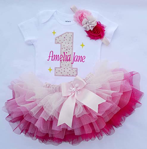 Amazon.com: First birthday Girl outfit,Girls Cake Smash Outfit .