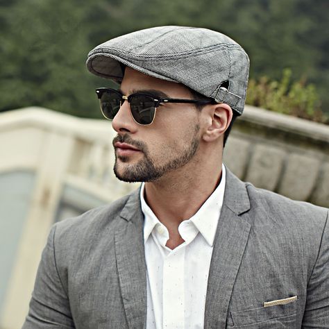 Houndstooth flat cap for men British style | Mo