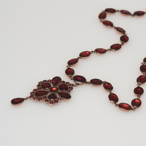 Georgian Garnet Pendant Rivière Necklace — Gladstone Jewel
