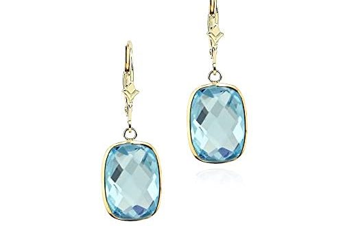 Amazon.com: 14K Yellow Gold Handmade Gemstone Earrings With .