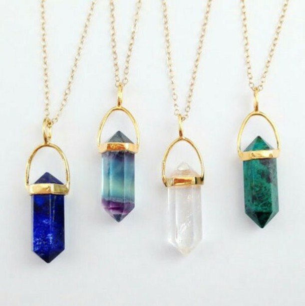 pendant, gold necklace, crystal quartz, gemstone, jewelry, boho .