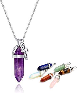 Amazon.com: Zemily Crystal Necklace Amethyst Pendant for Women .