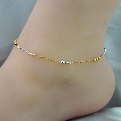 2020 S925 Sterling Silver Gold Plated Anklet Color Pure Corrugated .