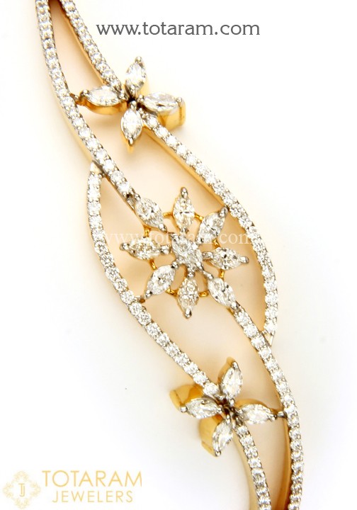 18K Gold Diamond Bracelet for Women - 235-DBR186 in 13.800 Gra